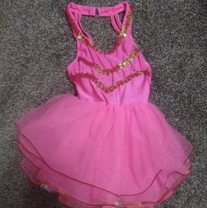Pink dance dress, girls 6-7